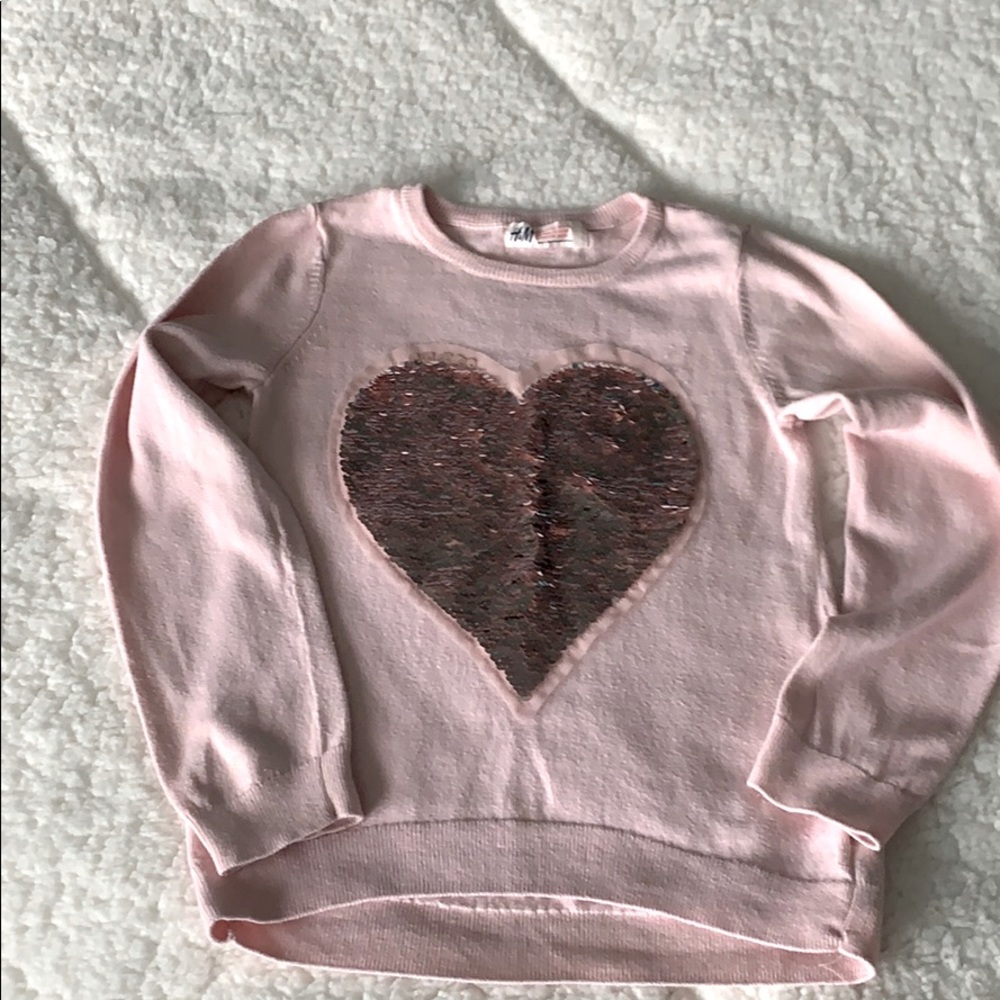 Girls pink sweater with sequins